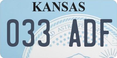 KS license plate 033ADF