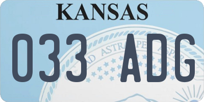 KS license plate 033ADG