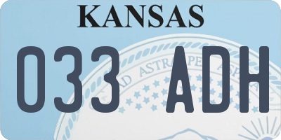 KS license plate 033ADH