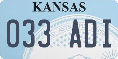 KS license plate 033ADI