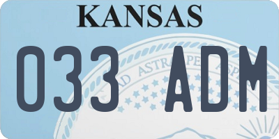 KS license plate 033ADM
