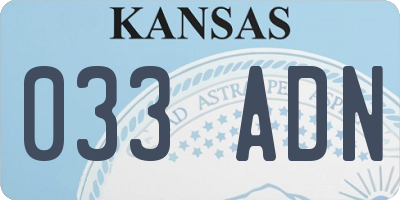 KS license plate 033ADN