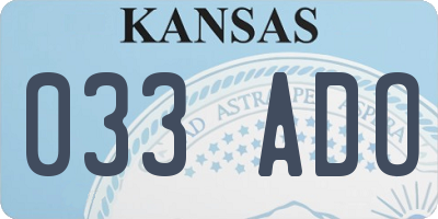KS license plate 033ADO
