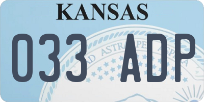KS license plate 033ADP