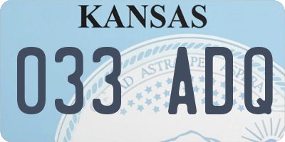 KS license plate 033ADQ