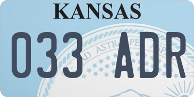 KS license plate 033ADR