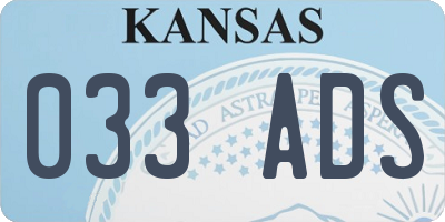 KS license plate 033ADS