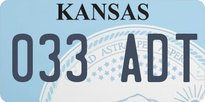 KS license plate 033ADT