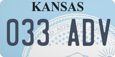 KS license plate 033ADV