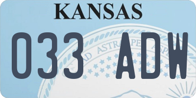 KS license plate 033ADW