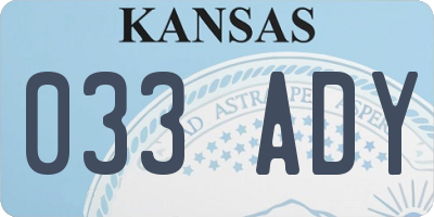 KS license plate 033ADY