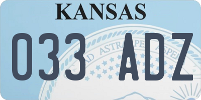 KS license plate 033ADZ