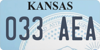 KS license plate 033AEA