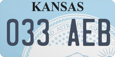 KS license plate 033AEB