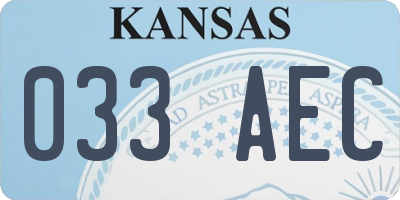 KS license plate 033AEC