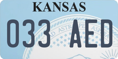 KS license plate 033AED