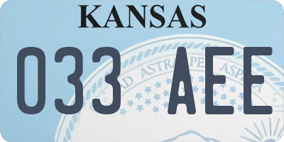 KS license plate 033AEE