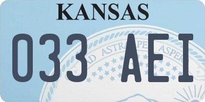 KS license plate 033AEI