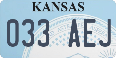 KS license plate 033AEJ