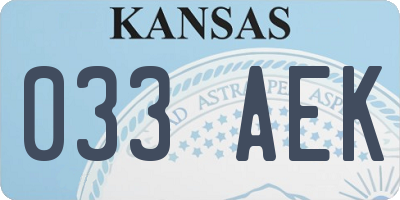 KS license plate 033AEK
