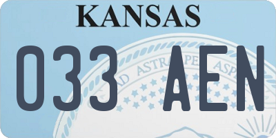 KS license plate 033AEN