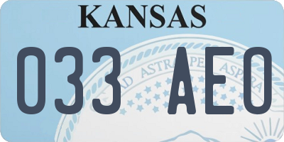 KS license plate 033AEO