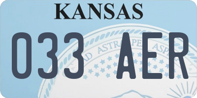 KS license plate 033AER