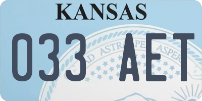 KS license plate 033AET
