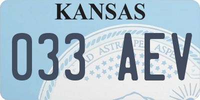 KS license plate 033AEV
