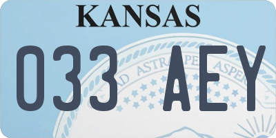 KS license plate 033AEY