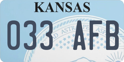 KS license plate 033AFB