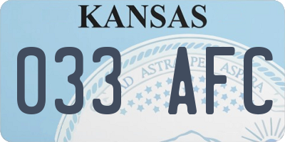 KS license plate 033AFC