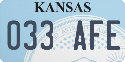 KS license plate 033AFE
