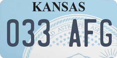 KS license plate 033AFG