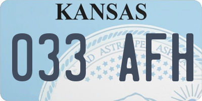 KS license plate 033AFH