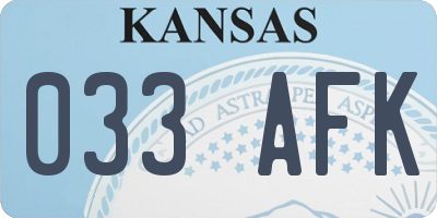 KS license plate 033AFK