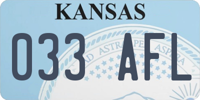 KS license plate 033AFL