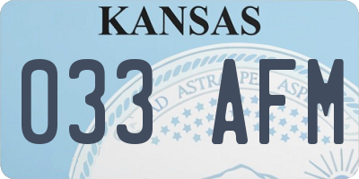 KS license plate 033AFM