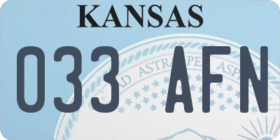 KS license plate 033AFN