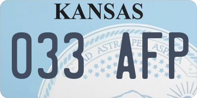 KS license plate 033AFP