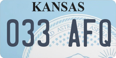 KS license plate 033AFQ