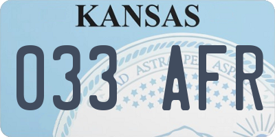 KS license plate 033AFR
