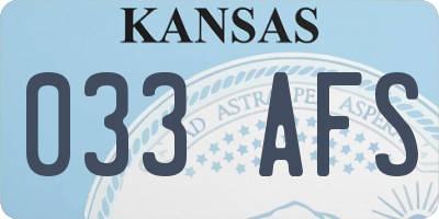 KS license plate 033AFS