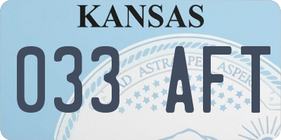 KS license plate 033AFT