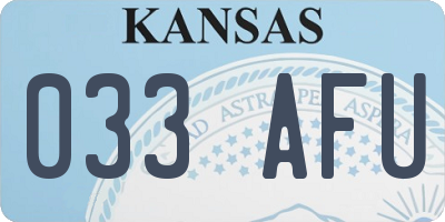 KS license plate 033AFU