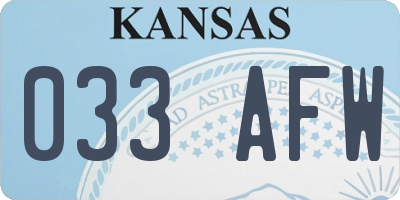 KS license plate 033AFW