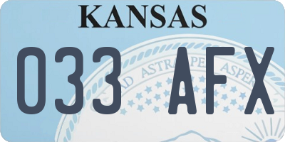 KS license plate 033AFX