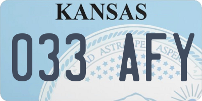 KS license plate 033AFY
