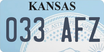 KS license plate 033AFZ