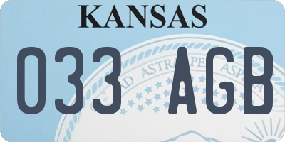 KS license plate 033AGB